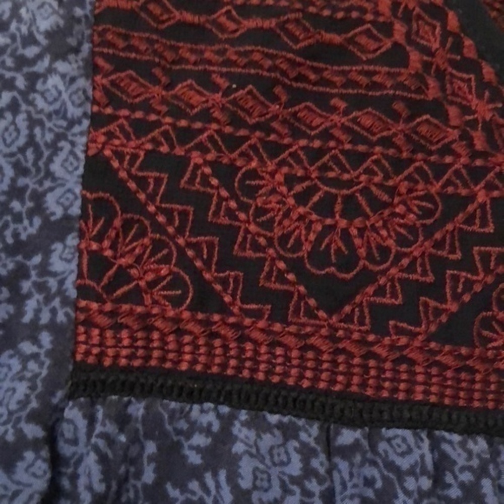 Lucky Brand top Medium navy bohemian top - Picture 4 of 5